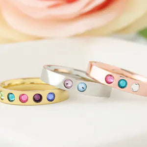 Family Love Birthstone Ring Band