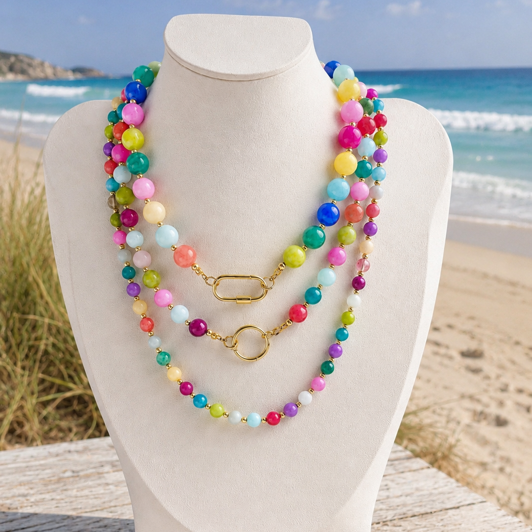 Coastal Catch Colorful Beaded Necklace