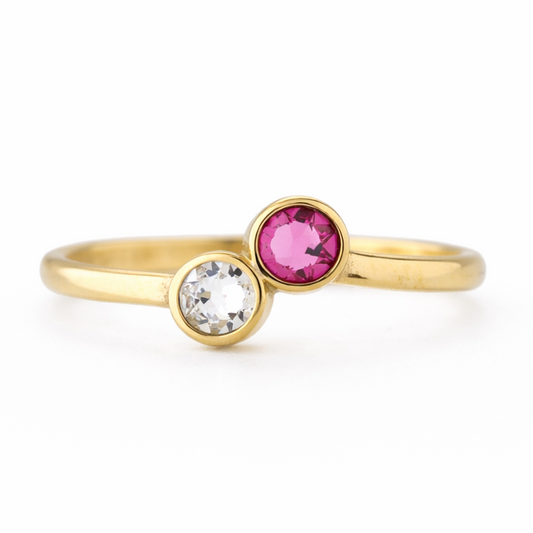 Personalized Double Birthstone Ring