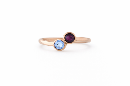 Personalized Double Birthstone Ring