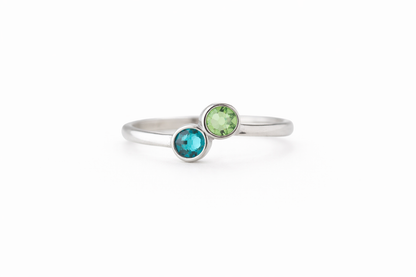Personalized Double Birthstone Ring