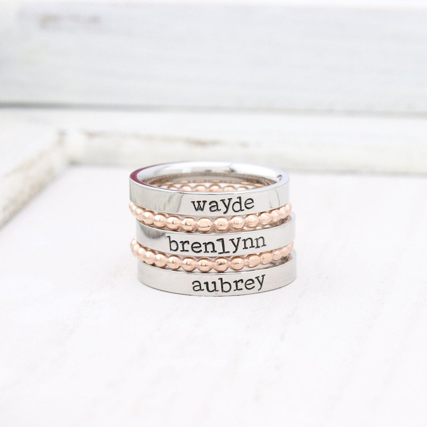 3mm Personalized Stackable Name Ring