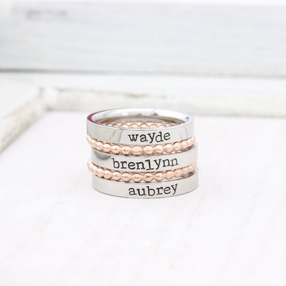 3mm Personalized Stackable Name Ring