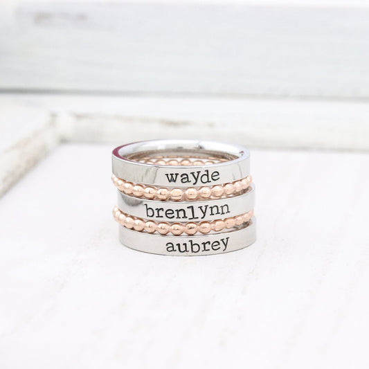 3mm Personalized Stackable Name Ring