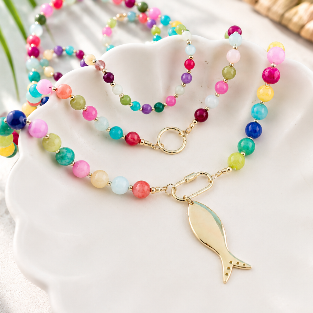 Coastal Catch Colorful Beaded Necklace