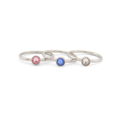 Birthstone Ring - Birthstone Stacking Rings - Swarovski Birthstone Ring - Mothers Rings  - Gift for Mothers Day - Mothers Day Present -