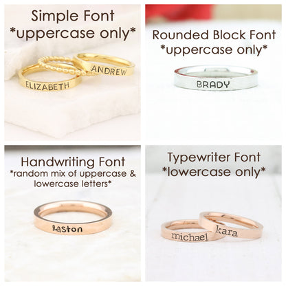 Stackable Ring - Personalized Ring - Mothers Rings - Hand Stamped Ring - Personalized rings - Stacking Ring - Name Ring - Engraved Rings