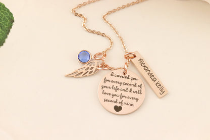 Miscarriage Memorial Necklace - Remembrance Jewelry - Mommy of an Angel - Loss of children memorial -  Loss of Pregnancy Gift - Condolences