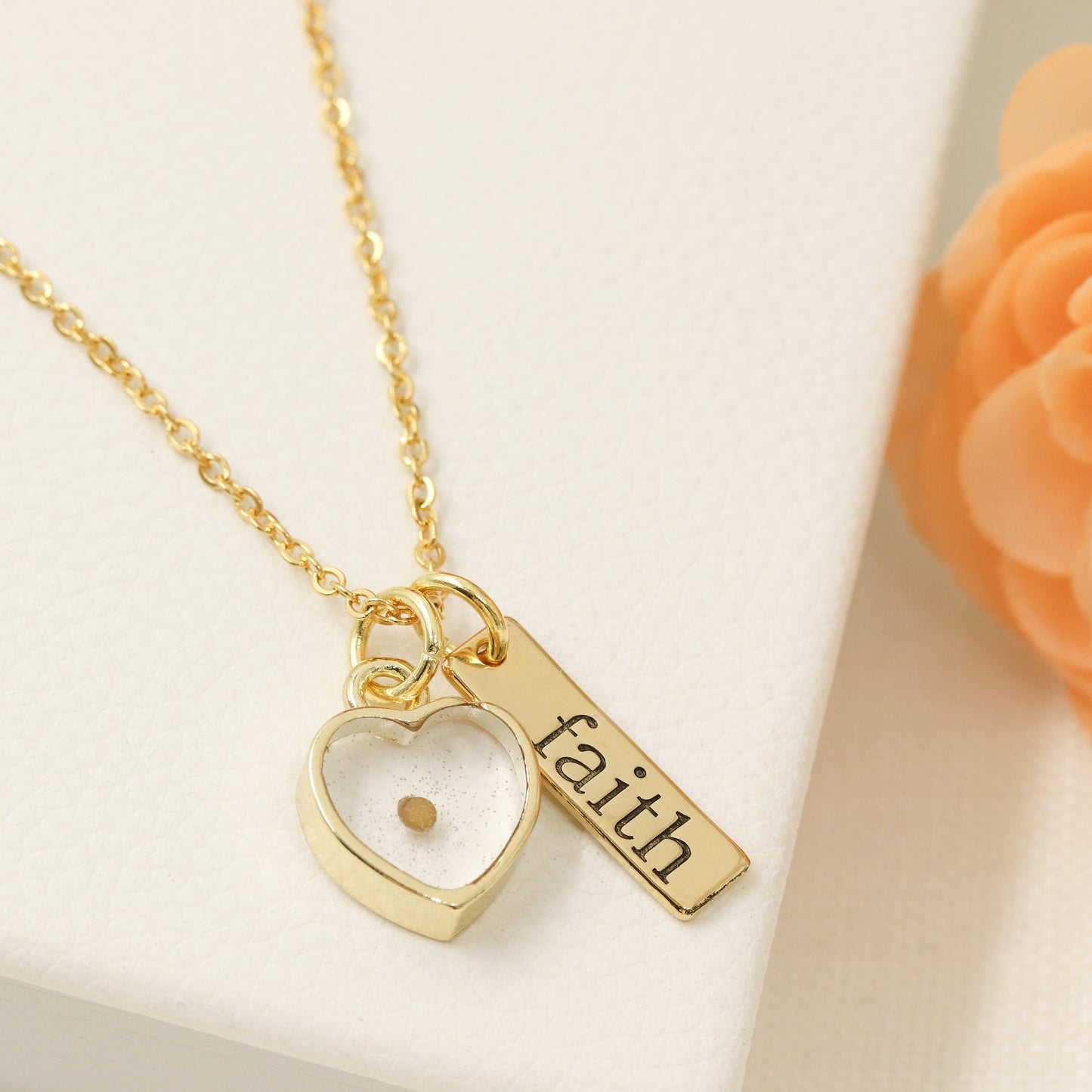 Mustard Seed Necklace - Faith Necklace - Inspirational Christian Gift - Faith as small as a mustard seed - Matthew 17:20 Jewelry